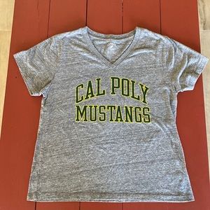 Cal Poly Mustangs V neck tee